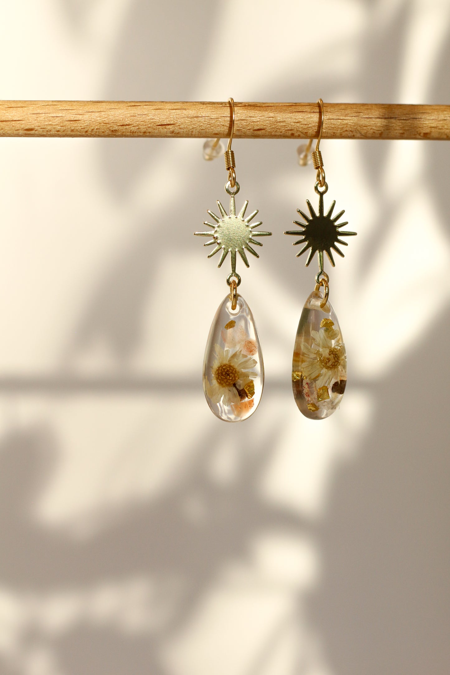 Boucles d'oreilles florales roses - gouttes