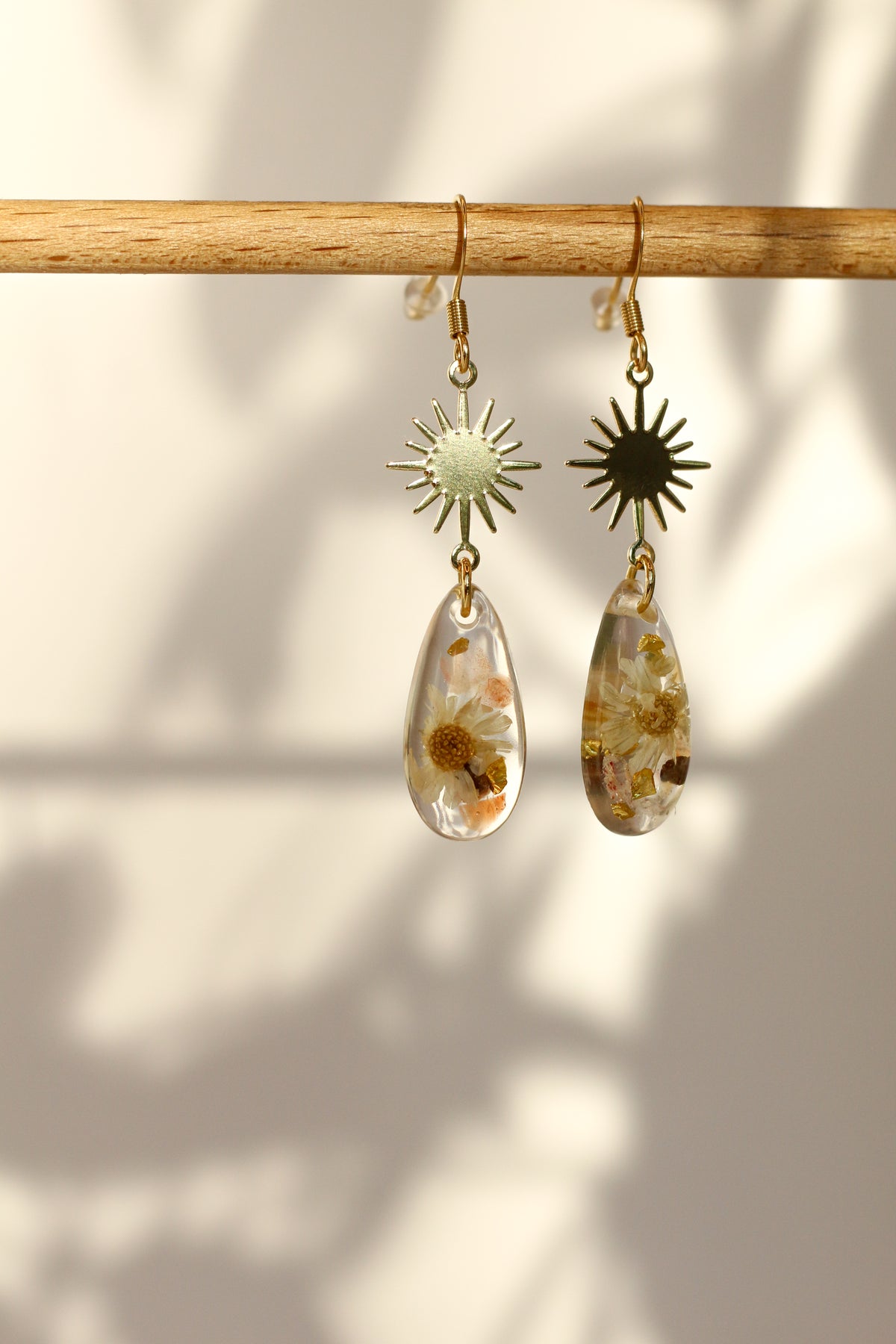 Boucles d'oreilles florales roses - gouttes