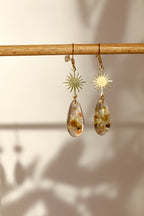 Boucles d'oreilles florales roses - gouttes