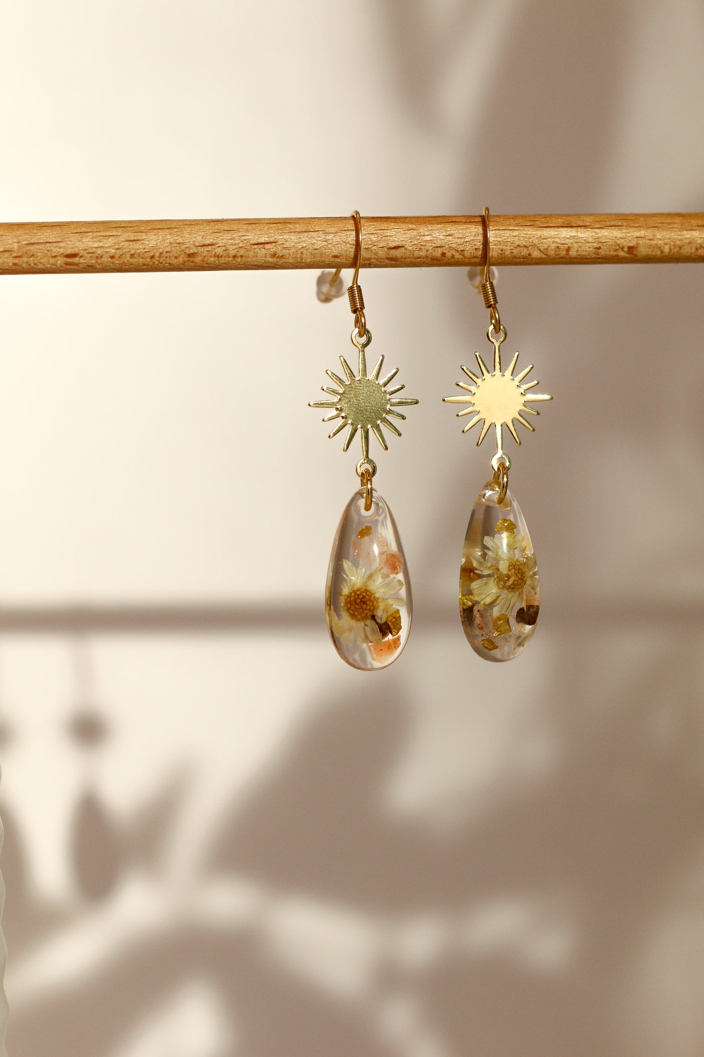 Boucles d'oreilles florales roses - gouttes