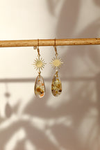 Boucles d'oreilles florales roses - gouttes