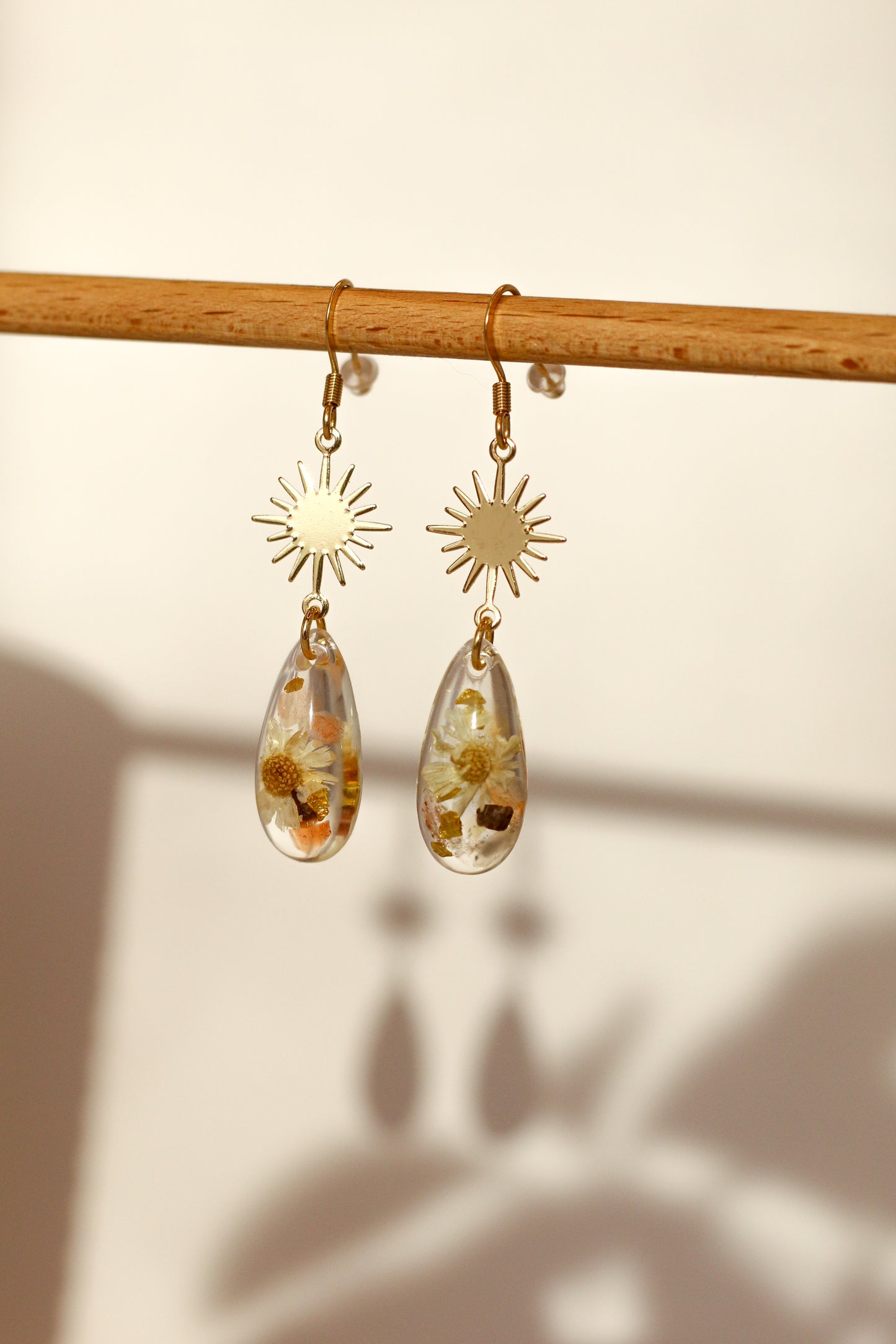 Boucles d'oreilles florales roses - gouttes