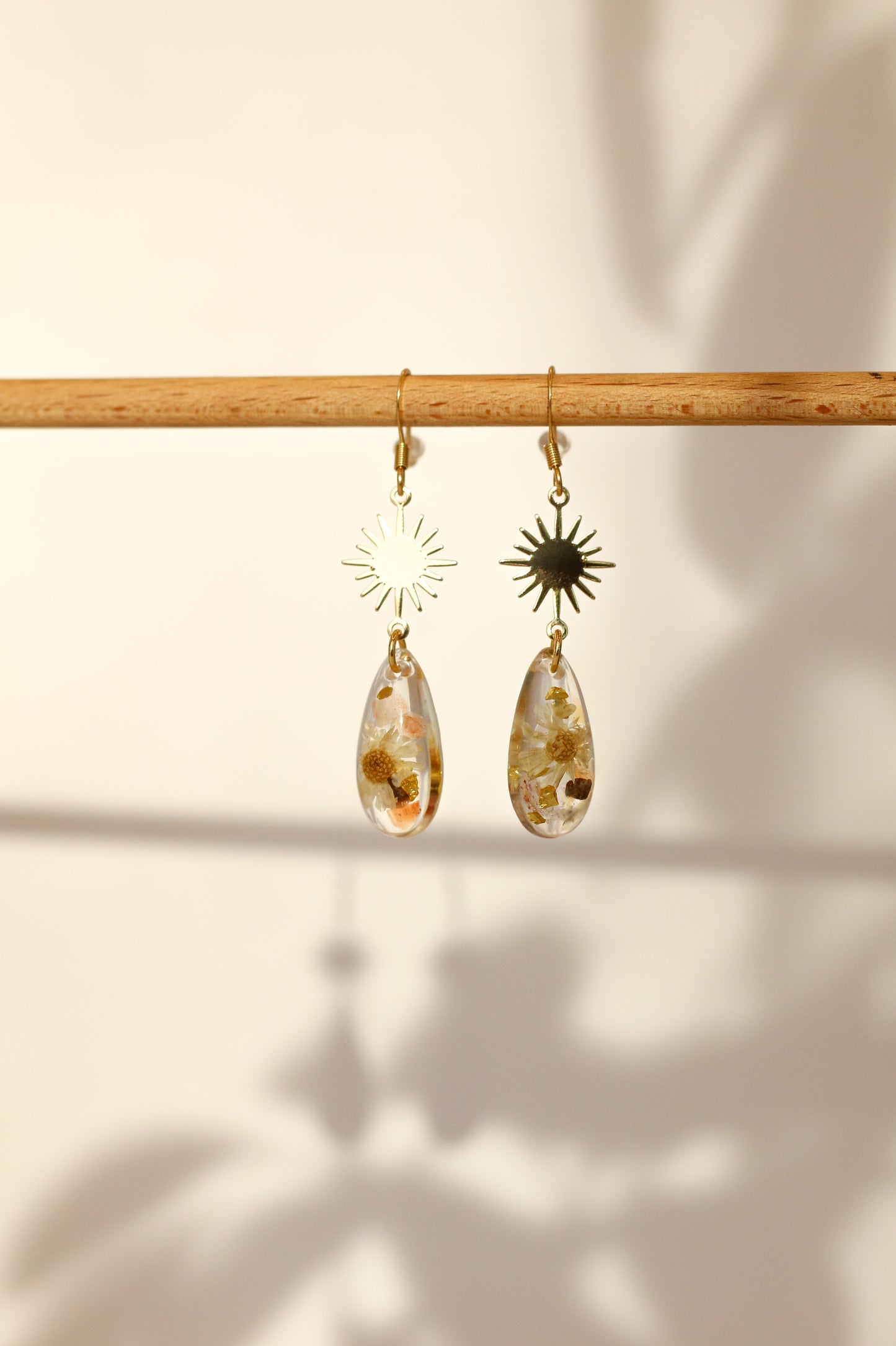 Boucles d'oreilles florales roses - gouttes