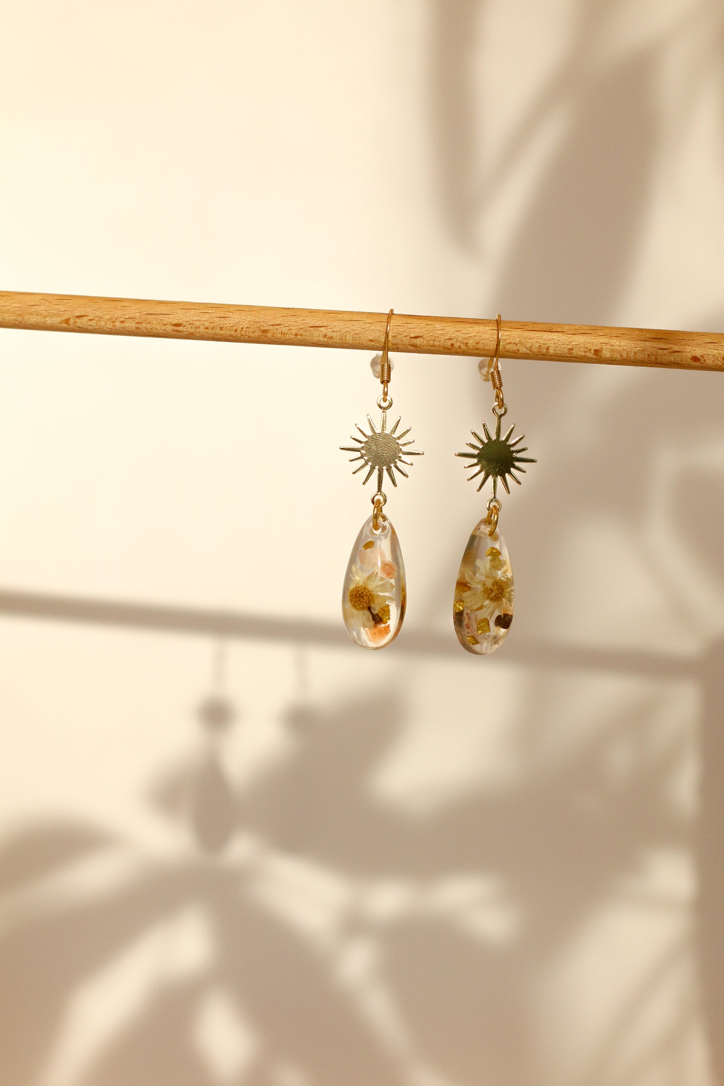 Boucles d'oreilles florales roses - gouttes