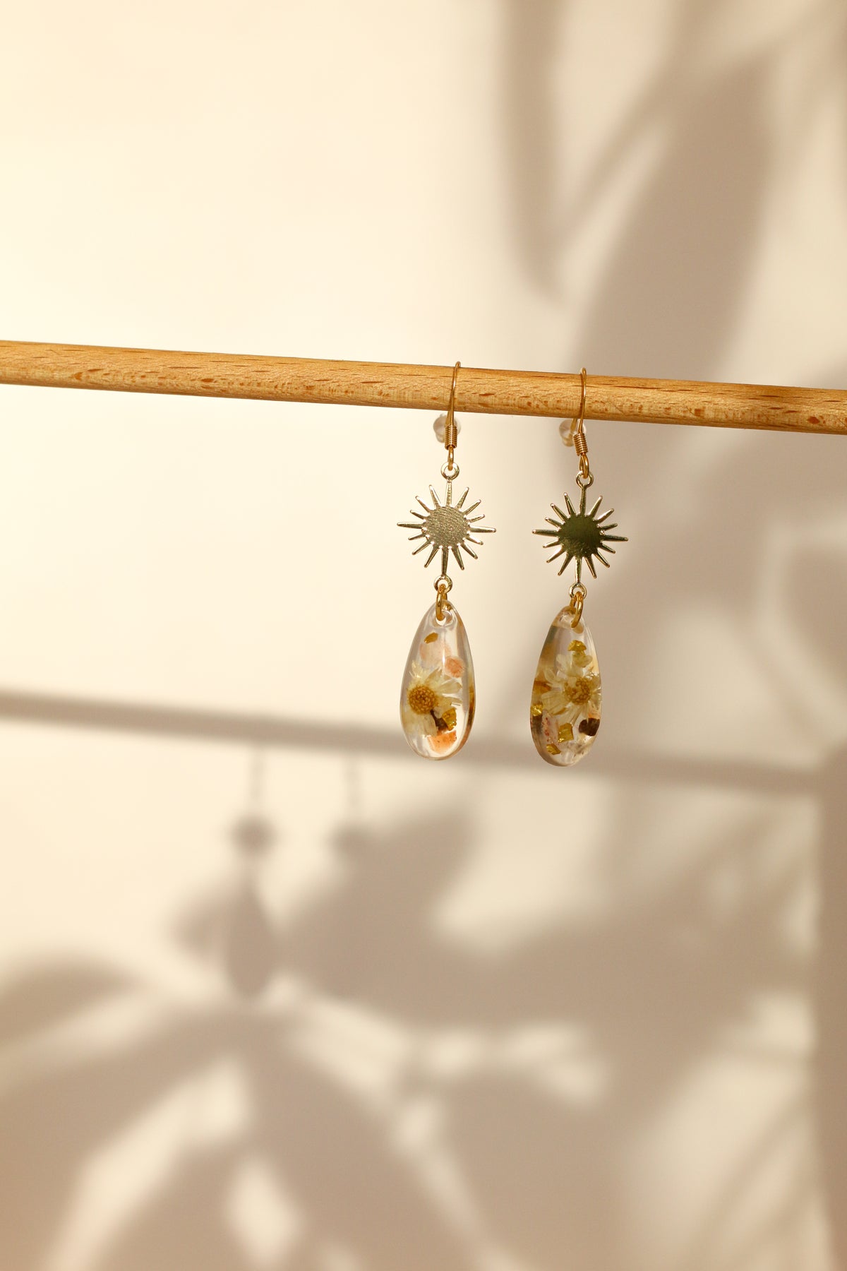 Boucles d'oreilles florales roses - gouttes