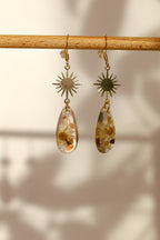 Boucles d'oreilles florales roses - gouttes