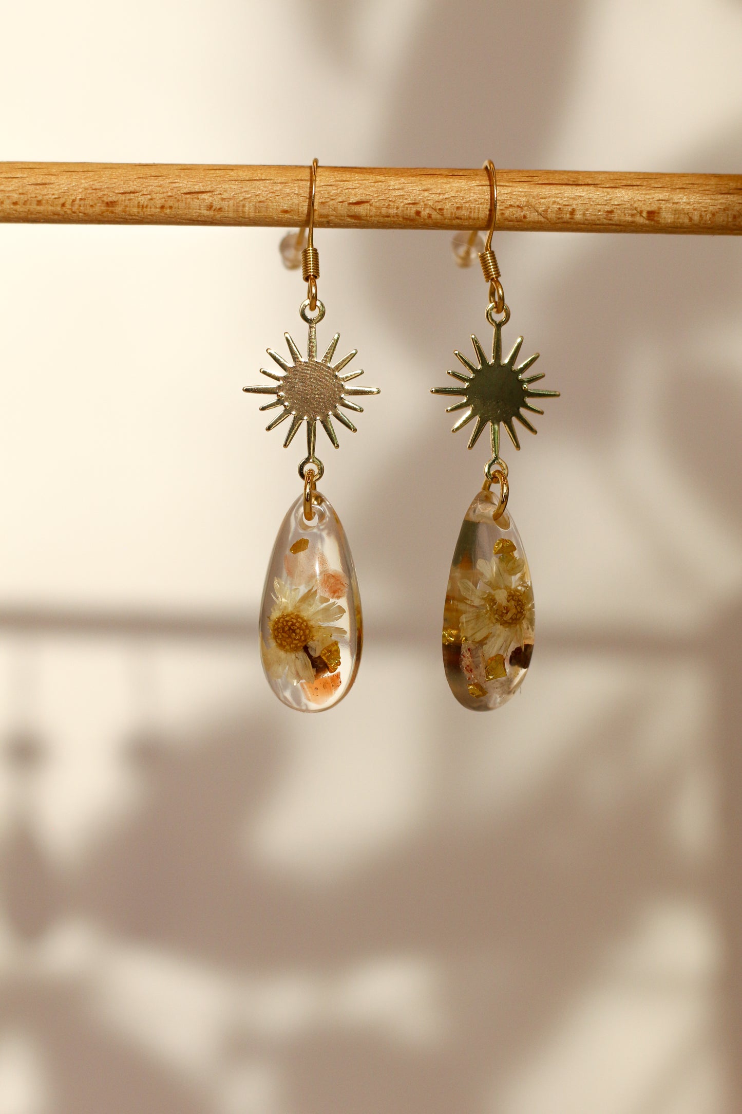 Boucles d'oreilles florales roses - gouttes