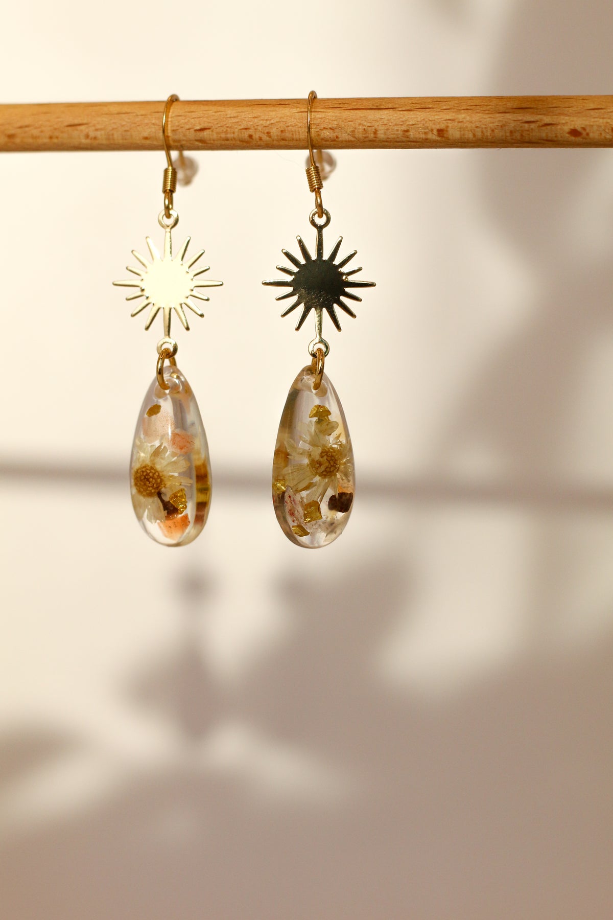 Boucles d'oreilles florales roses - gouttes