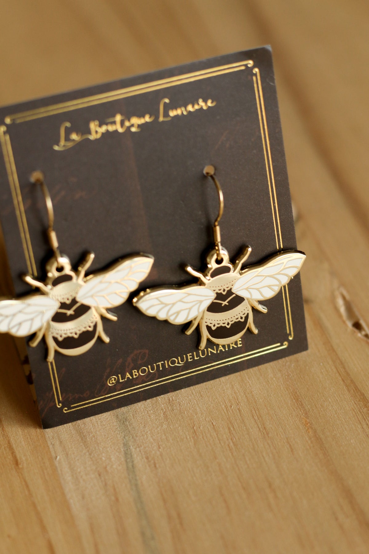 Boucles d'oreilles abeille
