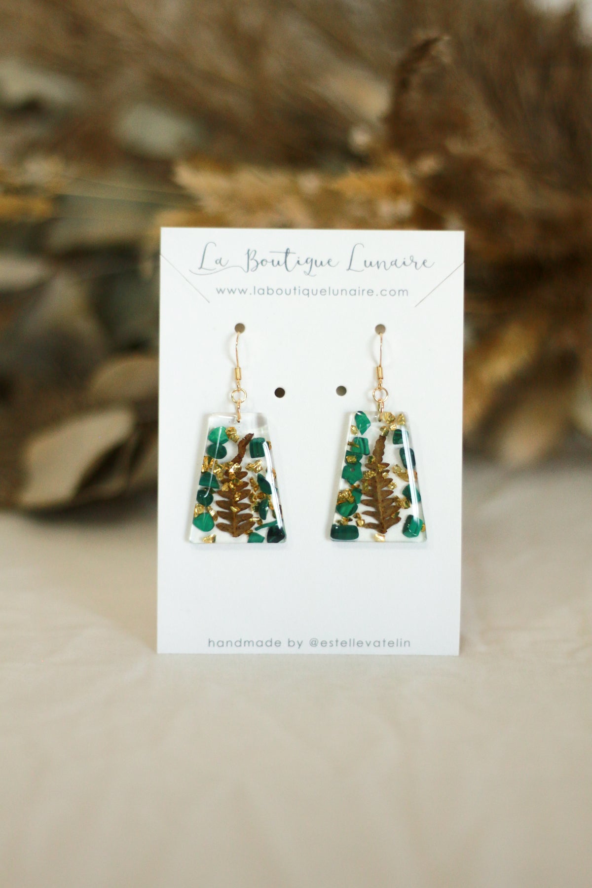 Boucles d'oreilles Carole - malachite