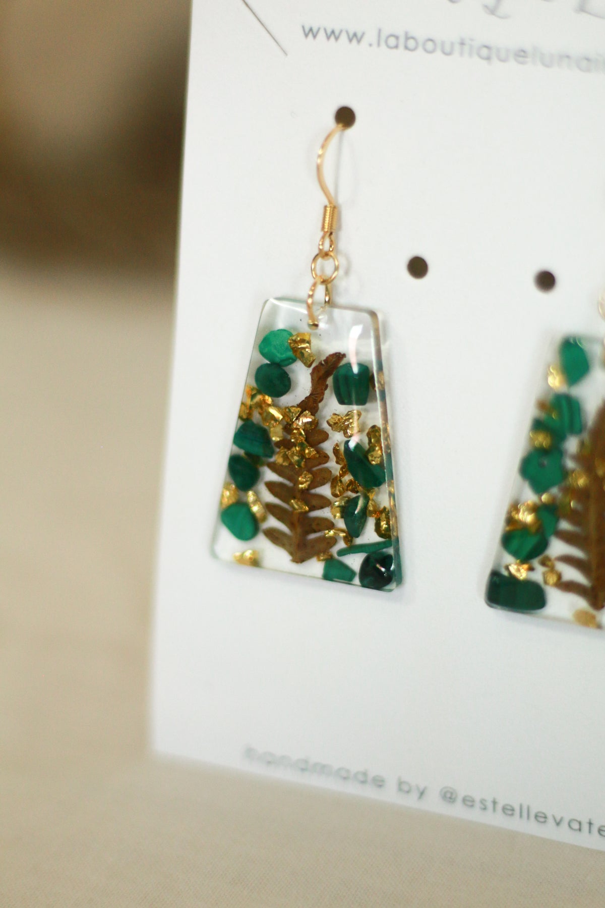 Boucles d'oreilles Carole - malachite