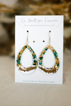 Boucles d'oreilles Emmanuelle - malachite