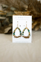 Boucles d'oreilles Emmanuelle - malachite