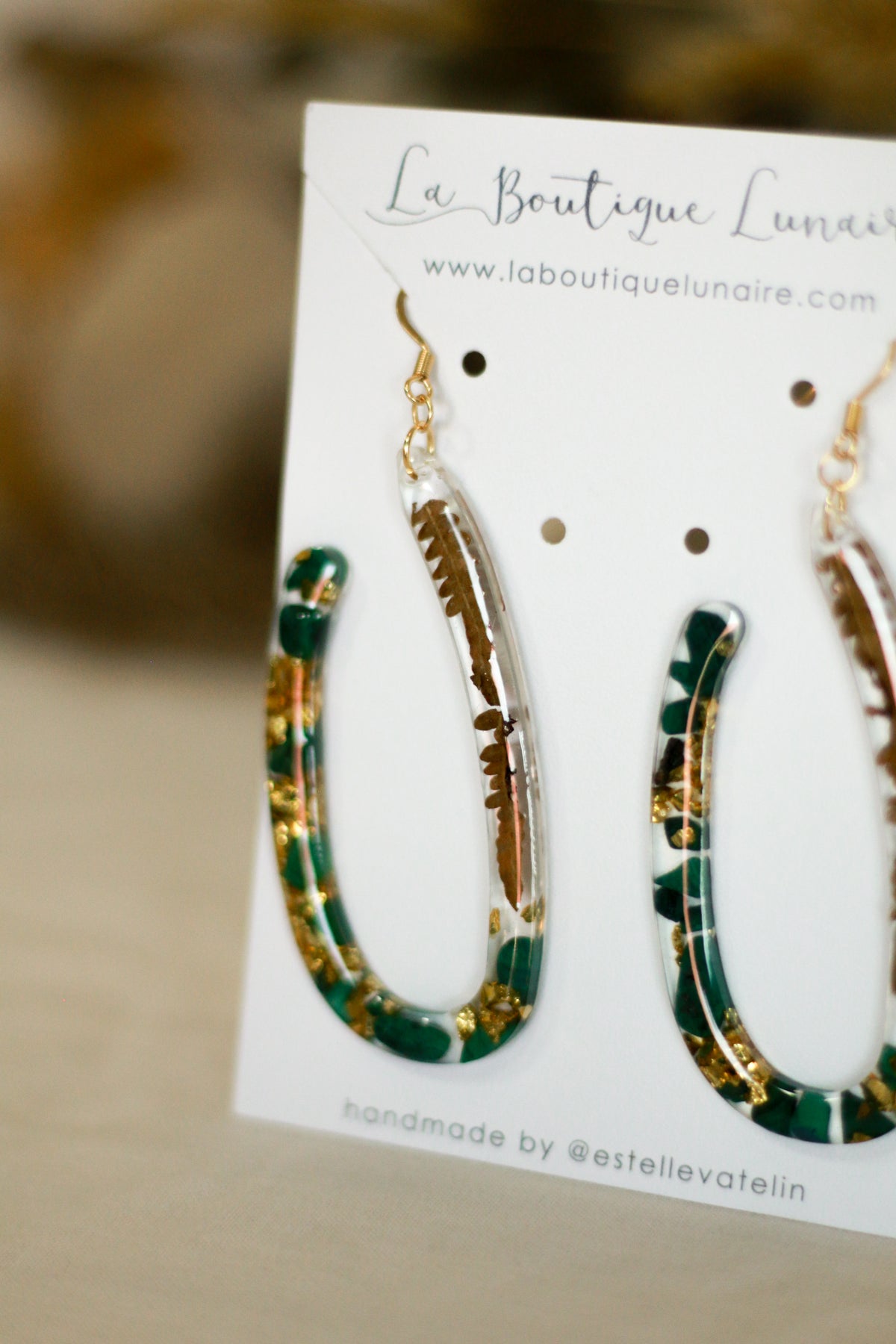 Boucles d'oreilles Gretel - malachite
