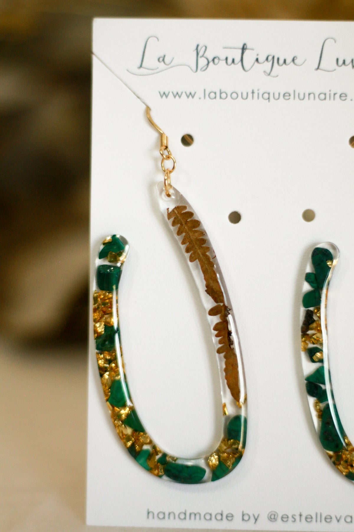 Boucles d'oreilles Gretel - malachite