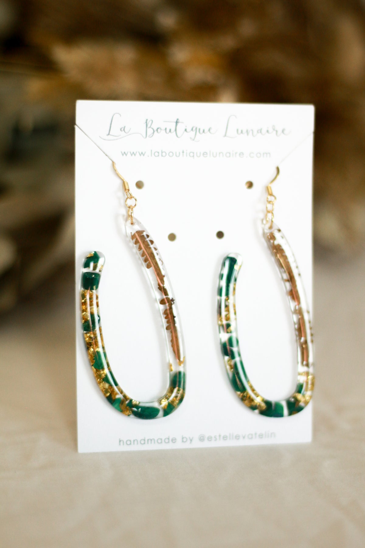 Boucles d'oreilles Gretel - malachite
