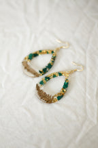 Boucles d'oreilles Emmanuelle - malachite