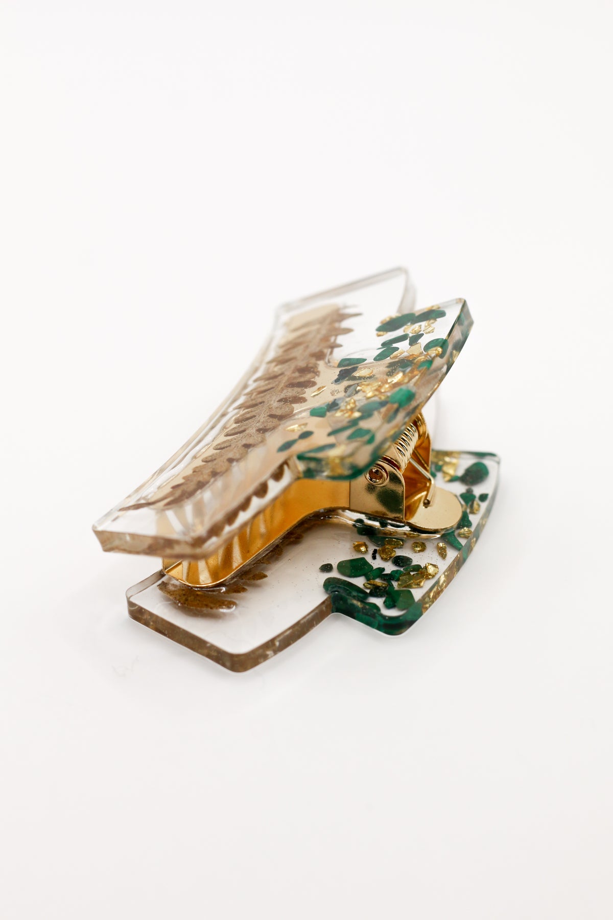 Malachite hair clip