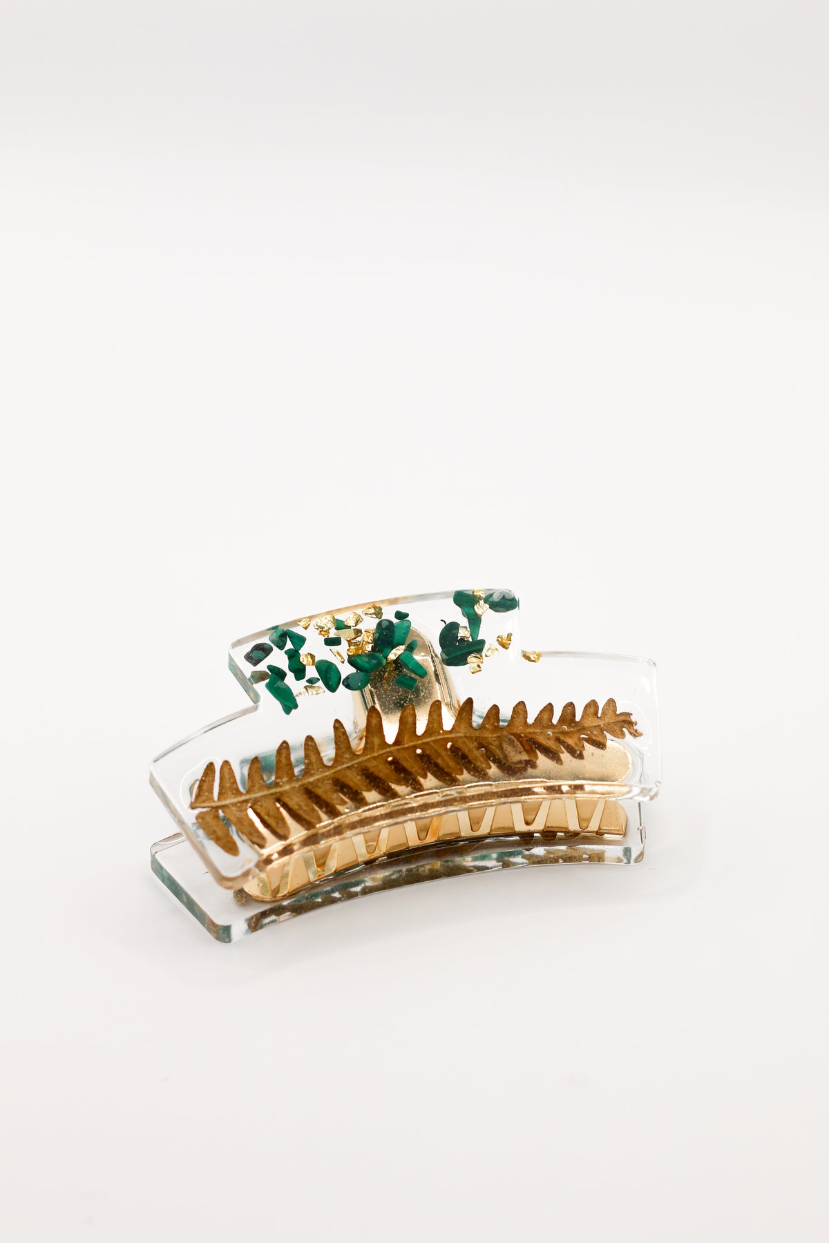 Malachite hair clip