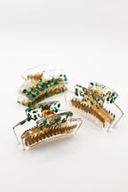 Malachite hair clip