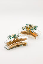 Malachite hair clip