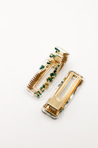 Malachite barrettes