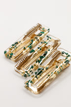 Malachite barrettes
