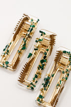 Malachite barrettes