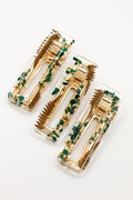 Malachite barrettes