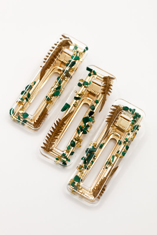 Barrettes malachite