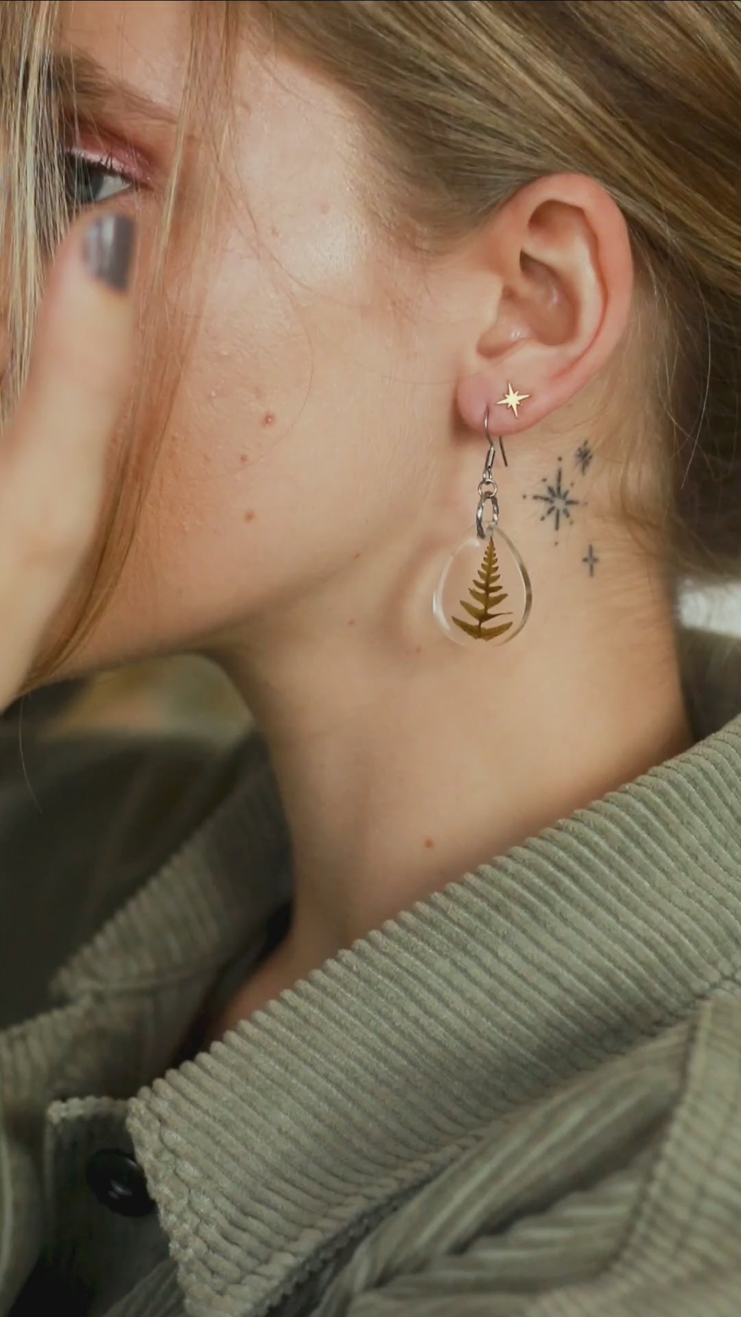 Small fern earrings