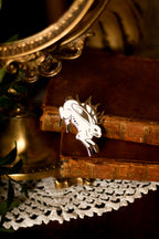 White Jackalope Pin