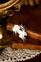 White Jackalope Pin