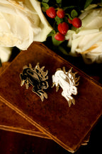 Set of 2 pins: White &amp; Dark Jackalope