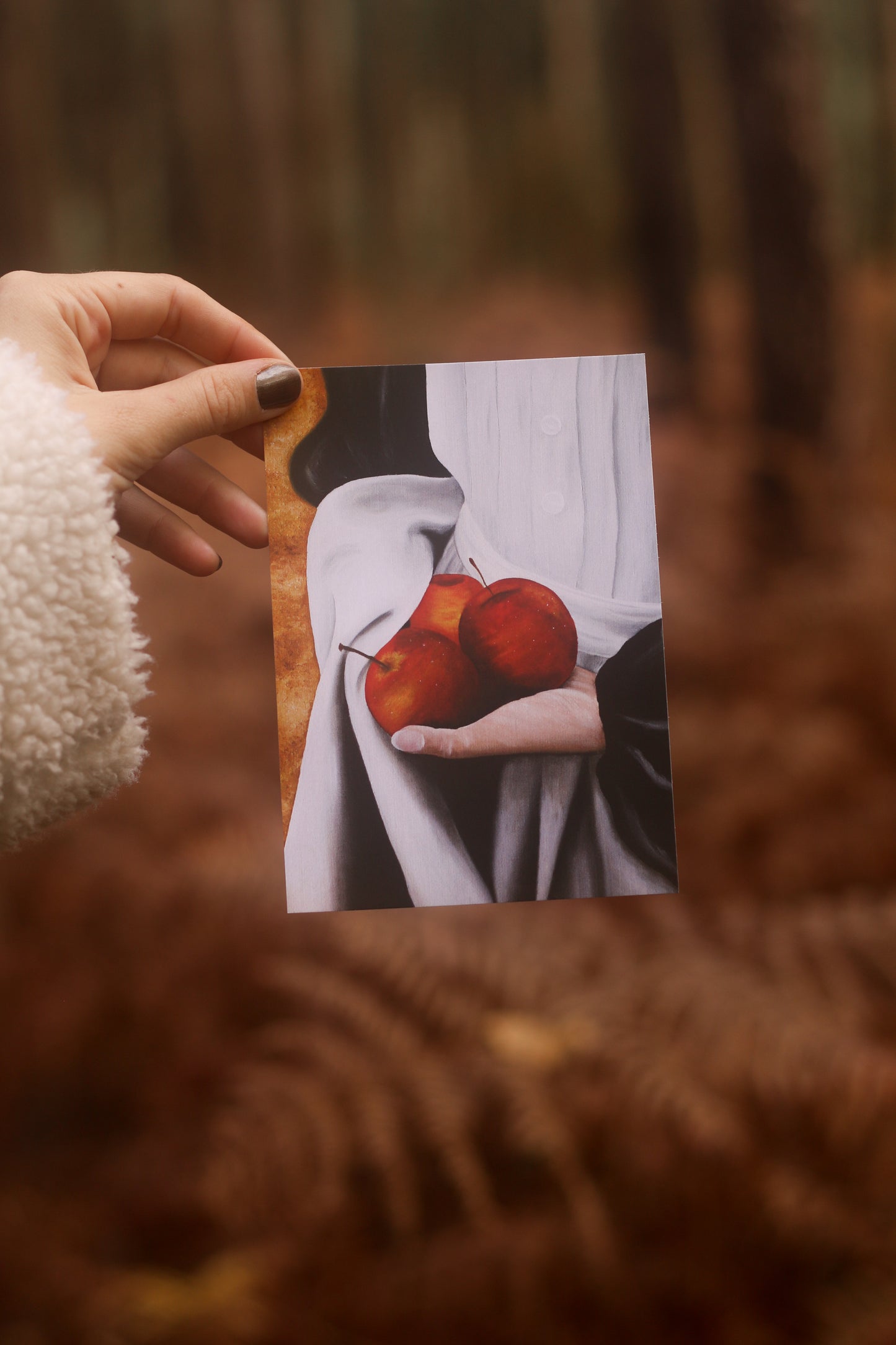 Carte postale peinture "Apron and apples"