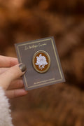 Broche camée orange