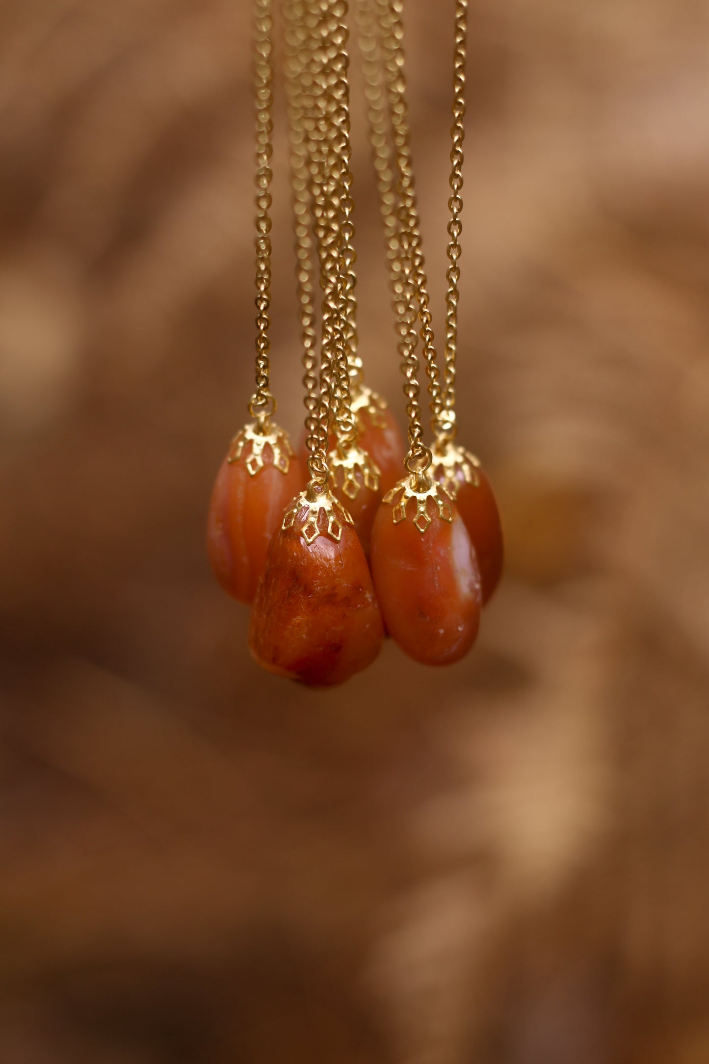 Tumbled stone necklace - Carnelian