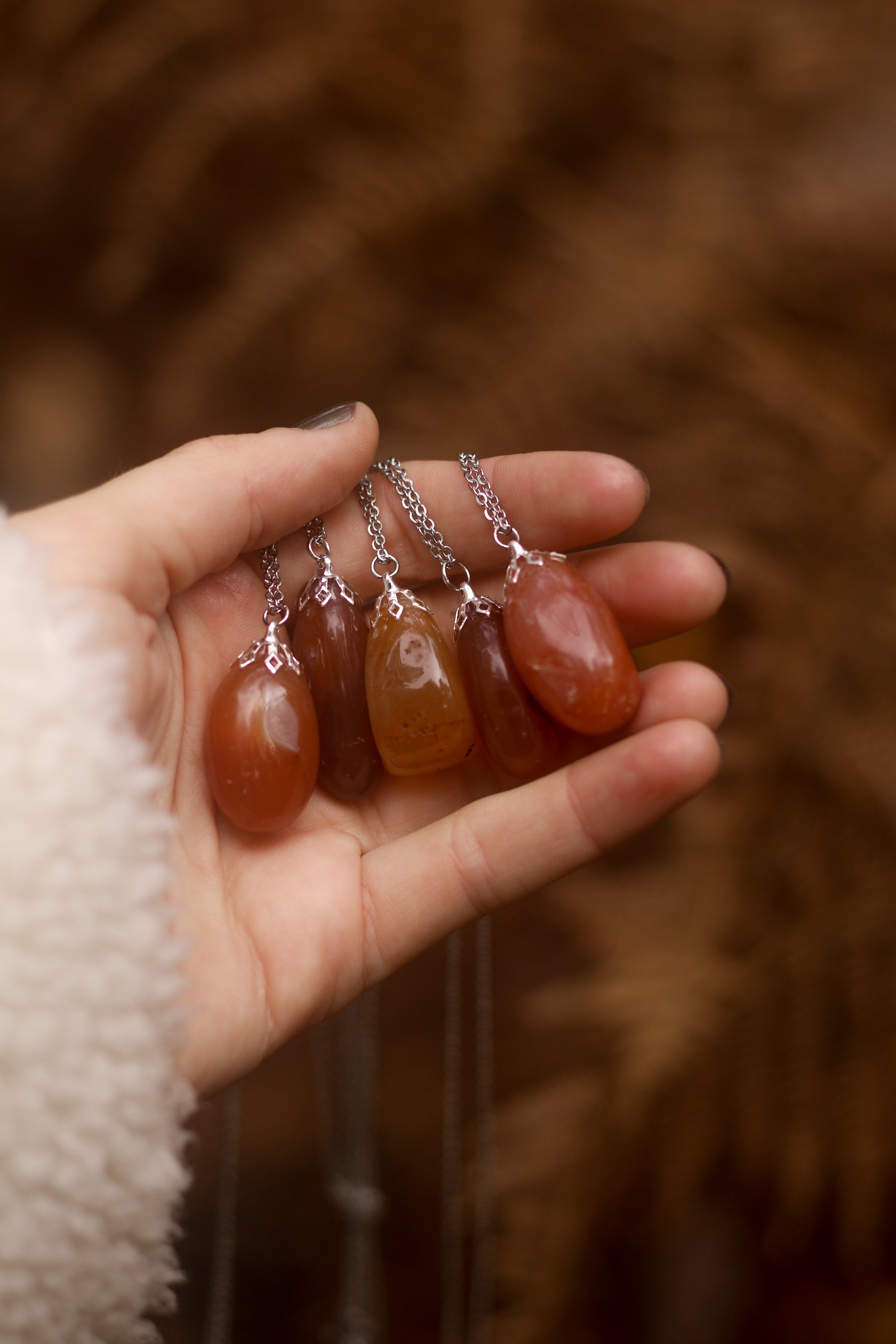 Tumbled shop stone necklace